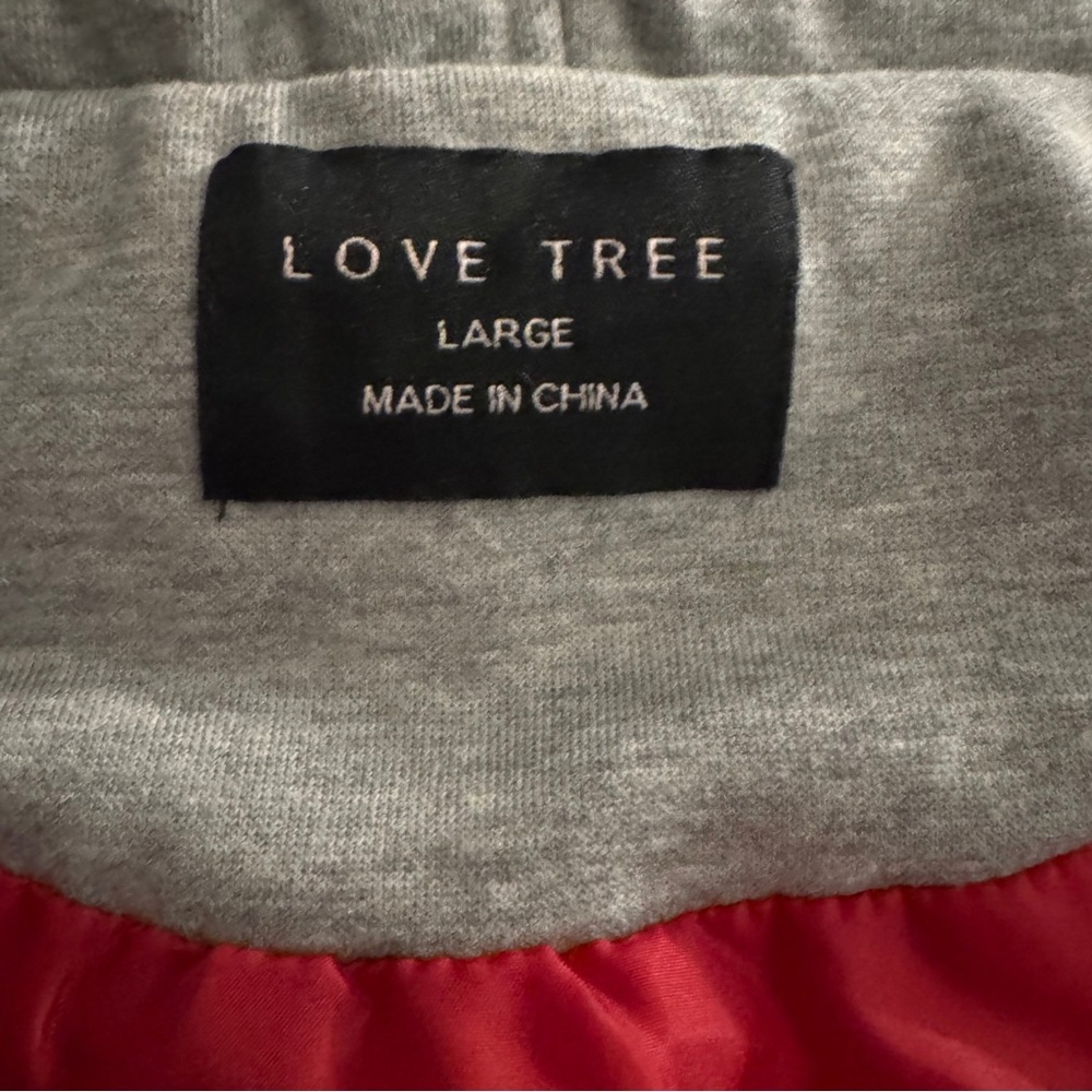 Love Tree Kids Red Puffer Vest with Grey Hood Size Large 8848VS Quilted Zip Snap - Picture 2 of 4